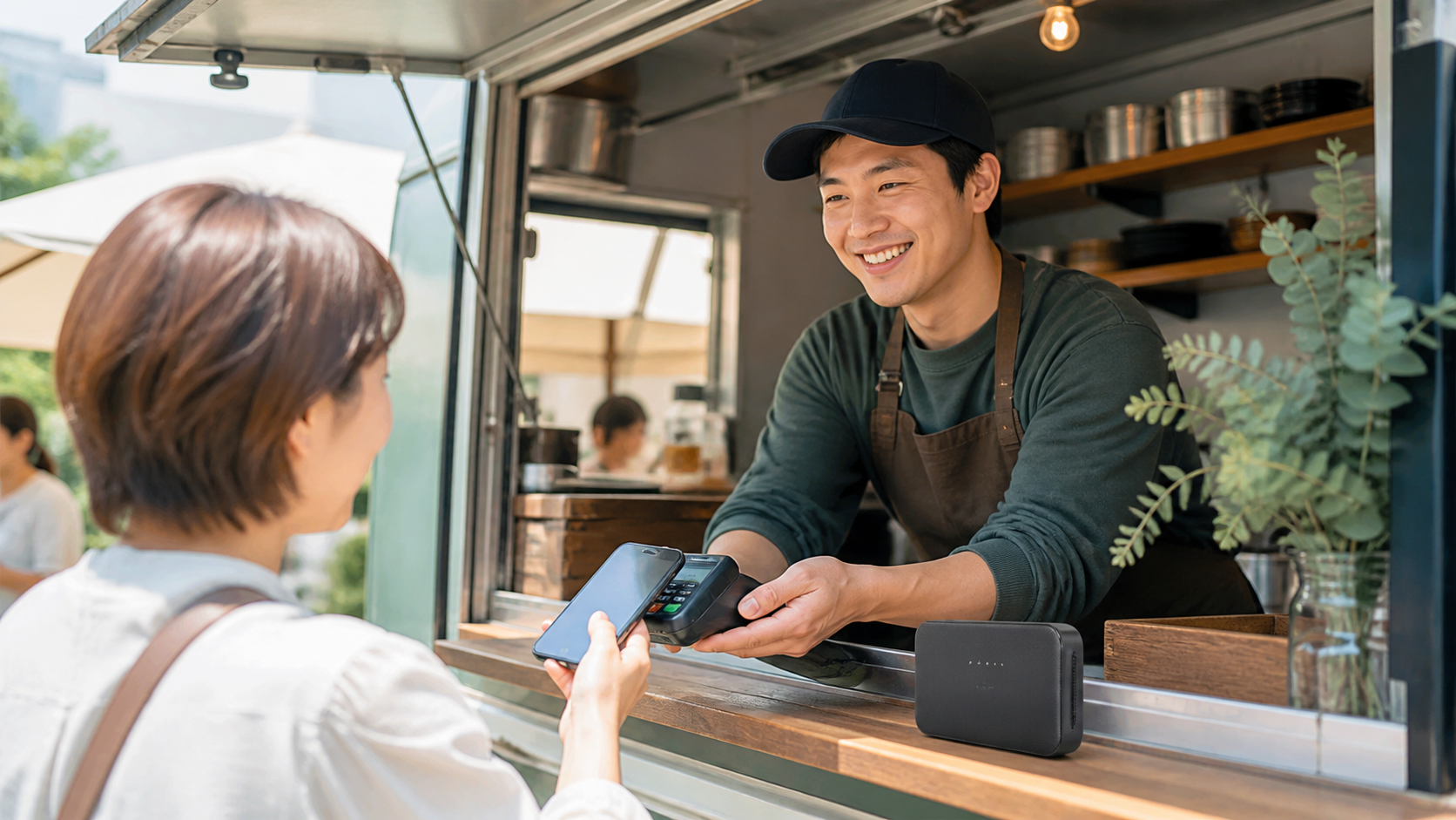 WiMAX記事の利用イメージ｜キッチンカーの通信回線はどうする？キャッシュレス決済とWiMAX